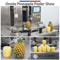 Commerciële automatische machine voor het schillen, ontpitten en snijden van ananas, hoge capaciteit 150-200 stuks/uur, CE ISO gecertificeerd, SUS 304