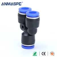 Conector Neumático en Y PY, Divisor de Manguera de Aire de 3 Vías de Conexión Rápida, Conector Rápido en Y Igual para Tubo PU/PA/PE