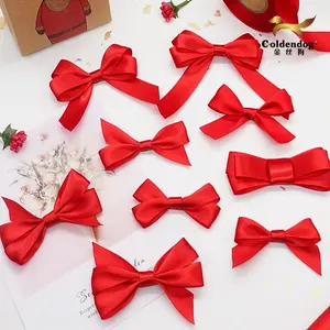 Factory Wholesale Custom Professional Handmade Gift Wrapping Packaging 100% Polyester Stain Ribbon Bow Decorations