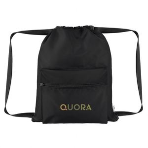 Sacs de sport unisexes en gros avec logo OEM, en sergé RPET 230D avec doublure PU et sangle en polyester, sac de gym - Product Image 3