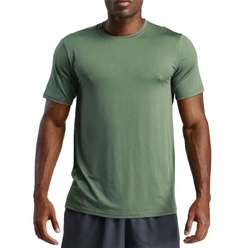 Quick Dry Oversized Mens Gym T-Shirt Cotton Polyester Custom Logo Muscle Fit Fitness Athletic Plain Sport T Shirt