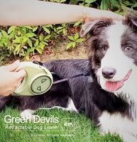Laisse rétractable automatique pour chien avec commande à une main et frein à un bouton, laisse en nylon avec crochet rotatif à 360° pour chiens et chats