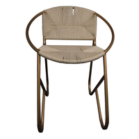 HLM040 Fauteuil rond en acier tissé de corde de jardin côtier nordique de designers modernes Chaises de salle à manger pour hôtel restaurant