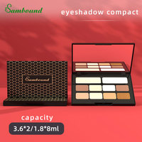Palette de fards à paupières végétaliens pigmentés hautement imperméables à 10 pan personnalisés marque privée ombre à paupières paillettes avec boîtes en plastique