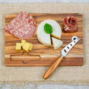 Planche à fromage en bois d'acacia de haute qualité avec couteau à fromage, plateau alimentaire en bois, planche de service et de découpe pour hacher - Product Image 2