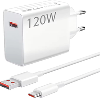 Untuk Pengisian Daya Super Cepat 120W PD OTP, Kabel Data USB Retractable dengan Colokan EU/US, Pengisi Daya Dinding untuk Ponsel