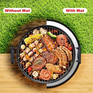 Tapis rond antiadhésif résistant à la chaleur <span class=keywords><strong>pour</strong></span> foyer extérieur, protection de terrasse <span class=keywords><strong>pour</strong></span> <span class=keywords><strong>barbecue</strong></span>, tapis ignifuge en tissu <span class=keywords><strong>pour</strong></span> gazon ByRound - Product Image 2