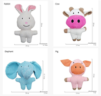 Animaux mignons forme grinçant interactif en peluche chien jouets molaire résistant aux morsures velours de maïs jouet sonore pour animaux de compagnie