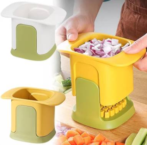 Hachoir et Trancheur à Légumes et Pommes de Terre 2-en-1 Manuel avec Coupe-Frites en Plastique - Product Image 2