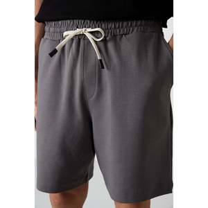Shorts pour hommes en coton gris foncé, épais, doux, texturés, coupe confortable, basiques - 81274 - Gris foncé - Product Image 4