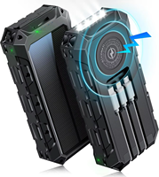 Vente en gros d'usine Banque d'alimentation 20000mAh Étanche Banque d'alimentation solaire pour iPhone Samsung Xiaomi Charge rapide Batterie externe