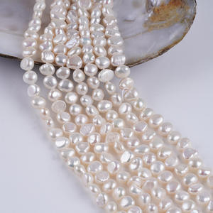 Perlas de Agua Dulce Naturales Barrocas al por Mayor, de 5-6 mm, Color Rosa, Doble Cara Brillante, con Orificio Lateral, Material Semiterminado - Product Image 3