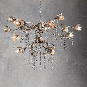 Lampu gantung kristal gaya Amerika pohon Retro Cabang Daun lampu gantung untuk dapur Pulau restoran loteng - Product Image 1