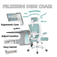 Chaise de bureau FelixKing, chaise de bureau ergonomique avec support lombaire réglable, en matériau PP, chaise d'ordinateur à dossier haut, chaise de bureau