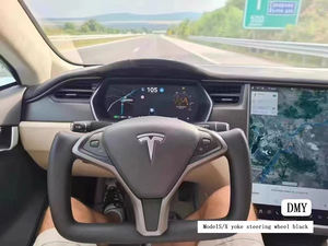 Volant chauffant en cuir noir de style sport pour <span class=keywords><strong>Tesla</strong></span> <span class=keywords><strong>Model</strong></span> <span class=keywords><strong>S</strong></span> & <span class=keywords><strong>Model</strong></span> X - Product Image 3