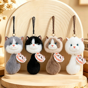 OEM ODM Llavero Monedero de Peluche de Gato con Sonido 'Meow', Cola Grande y Módulo de Sonido, Adorno para Bolso, para Accesorios Diarios - Product Image 2