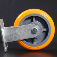 Roulettes industrielles à usage moyen avec plaque pivotante, roue en polyuréthane avec frein, roulement à billes, pour chariots et plateformes