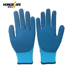 Gants de travail en Latex à double trempage, imperméables et chauds pour les mains, mousse de latex à usage général