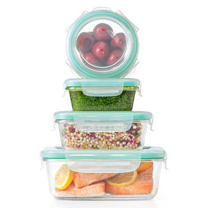 批发玻璃食品储存容器备餐容器，密封午餐容器便当盒，带卡扣锁定盖 - Product Image 3