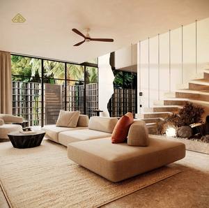 Maison de ville de luxe de style moderne empilé avec balcons en verre et accents en pierre, service de rénovation et de conception - Product Image 3