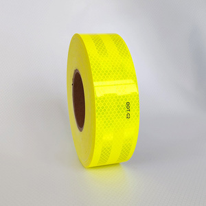 Ruban de marquage de sécurité <span class=keywords><strong>rétro</strong></span> réfléchissant DOT C2 micro prismatique haute intensité PMMA <span class=keywords><strong>jaune</strong></span> vert fluorescent - Product Image 3