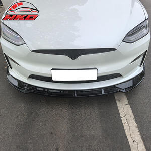 Compatible con Tesla Model X 22-25, estilo IKON, 3 piezas, alerón delantero para parachoques, negro brillante, accesorio exterior de alta calidad - Product Image 6