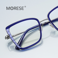 MORESE 3146 montures optiques bleu lumière bloquant métal TR cercle lunettes clair noir blanc cadres pour femmes lecture ordinateur