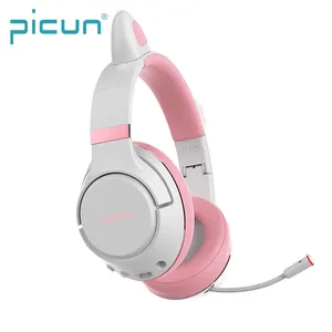 Picun UG-01F CAT 2.4G drahtlose Kopfhörer Katze Ohr Bluetooth-Gaming-Headset Dual-Modus für Mädchen mit drahtlosem Adapter