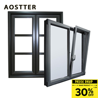 Ventanas Abatibles de Aluminio Modernas para Balcón, Antirrobo, Resistentes al Viento, Doble Vidrio, Apertura Interior para Apartamento, Solo Hojas Abatibles