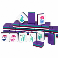 Jeu de Mahjong Américain 166 Tuiles en Acrylique Violet avec Logo Personnalisé, Impression Intérieure 4 Couches, NMJL Std 30mm, Cadeau de Voyage, Vente Directe Usine
