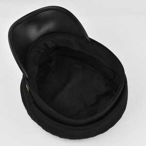 Mũ beret mùa thu đông chất liệu da PU giả cổ điển, nút kim loại, chất liệu len, kiểu dáng thời trang hình bát giác dành cho nam và nữ - Product Image 6