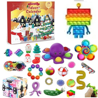 Vente en gros 55 Pcs Anti Stress Squeeze Toy Sensory Christmas Fidget Toys Pack Set Calendrier de l'Avent anti Fidget Toys