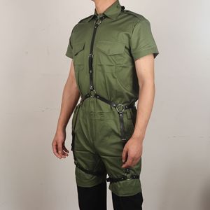 Arnés de cuero sintético negro para hombre con tirantes, correa de hombro, arnés de pecho y cinturón de cadena ajustable, estilo punk <span class=keywords><strong>gay</strong></span> para discoteca/disfraz - Product Image 5
