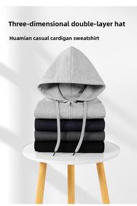 Tùy Chỉnh Người Đàn Ông Dài Tay Áo Trùm đầu Áo Thun Áo 300 GSM Vải Dệt Kim Phong Cách Giản Dị Nửa-Zip Mùa Đông Áo - Product Image 4
