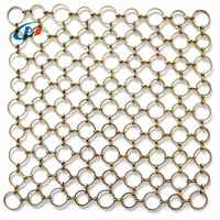 Restaurant 304 316 acier inoxydable cotte de mailles anneau maille rideau décoratif métal maille tissu pour cloison intérieure