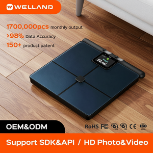 เครื่องชั่งน้ำหนักดิจิตอลแบบพกพา สำหรับ<span class=keywords><strong>ช</strong></span>ั่งน้ำหนักร่าง<span class=keywords><strong>กาย</strong></span> วัดไขมันในร่าง<span class=keywords><strong>กาย</strong></span>  หน้าจอแสดงผลแบบกระจกกันน้ำ ใช้แบตเตอรี่  เชื่อมต่อแอปพลิเคชันได้ เหมาะสำหรับใ<span class=keywords><strong>ช</strong></span>้ในห้องน้ำ - Product Image 1