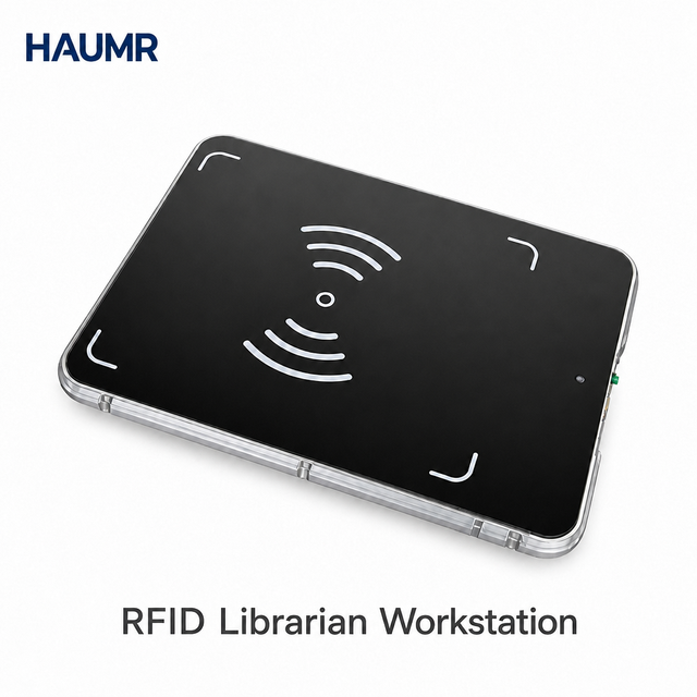 HAUMR RFID Smart Librarian Workstation Desktop 13.56MHz HF RFID Reader SIP2 ISO 15693 ISO 18000-3 for Book Processing