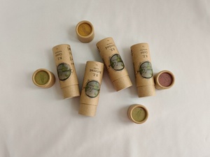 หลอดกระดาษคราฟท์สีน้ำตาลแบบดันขึ้นได้ ย่อยสลายได้ สำหรับใส่ผลิตภัณฑ์แบรนด์บูติก เช่น ลิปบาล์มแบบแท่ง - Product Image 5