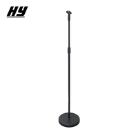 Support de microphone professionnel réglable en hauteur, robuste, HUAYUN HY-605, base en fer noir, stable, 3,2 kg, pour studio, chant et jeu