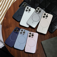 Coque magnétique mince électroplaquée mate couleur unie pour iPhone 16 Pro Max 15