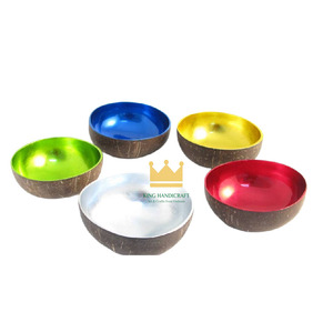 Vente en gros de bols artisanaux en bois laqué à base de coquille de noix de coco écologiques et durables, motif personnalisé, décoration intérieure, Vietnam - Product Image 6