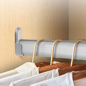 Supporto ovale per asta appendiabiti in lega di zinco con perni e mollette, montaggio a parete, capacità 45 kg, design staccabile - Product Image 2