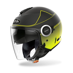 Casco Jet Airoh Giallo Fluorescente Grigio Nero XS Casco Moto in Termoplastica - Product Image 1
