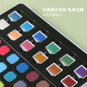 Juego de Pinturas de Acuarela Sólida Giorgione de 60 Colores, Perlados y Metálicos, para Principiantes, para Pintar sobre Papel y Lienzo - Product Image 3