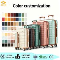 Venta caliente ABS Juego de equipaje 6 piezas Hardside Extensible Maletas con ruedas giratorias TSA Lock Carry on Women