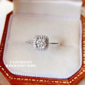 Anillo Xinfly de Oro 18k con Diamante Natural Cuadrado VS H de 0.20ct/0.30ct, Resistente al Agua, para Mujer, Venta al Por Mayor - Product Image 3