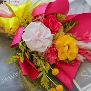 Bouquet de roses éternelles naturelles décoratives pour la Saint-Valentin et Noël – Vente en gros – Idéal pour offrir à votre petite amie – Livré en poudre - Product Image 3