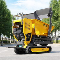 LIVRAISON GRATUITE Mini Dumper sur Chenilles Hydraulique Diesel, Capacité 500kg 800kg, Transporteur Multifonctionnel, Mini Camion Dumper sur Chenilles