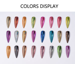 1 pièce 24 couleurs Poudre à ongles effet miroir, pigment chromé 0,5g, pour nail art, finition métallique brillante avec effet magique - Product Image 4