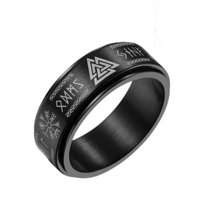 Viking Spinner <b>Rings</b> Stainless Steel NorsRunes Viking <b>Ring</b> Bands <b>Fidget</b> Spinner Men's Anxiety <b>Rings</b> - Product Image 3